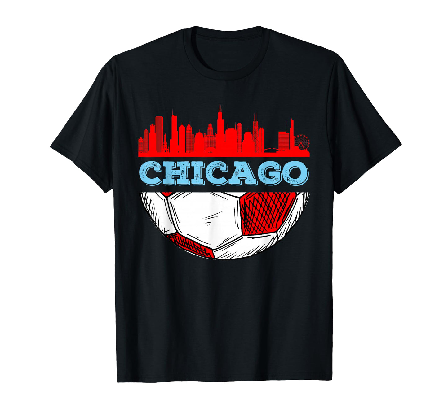 Chicago Skyline Shirt Chicago Soccer Tee Futbol Lover Gifts T-Shirt