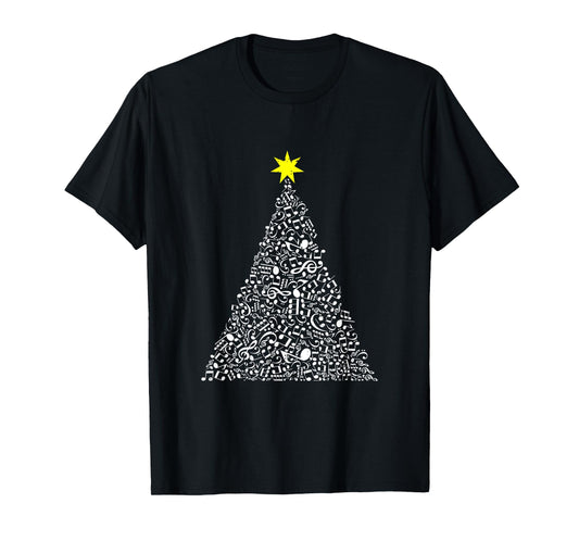 Music Note Christmas Tree Pajama X-Mas Decoration Holiday T-Shirt