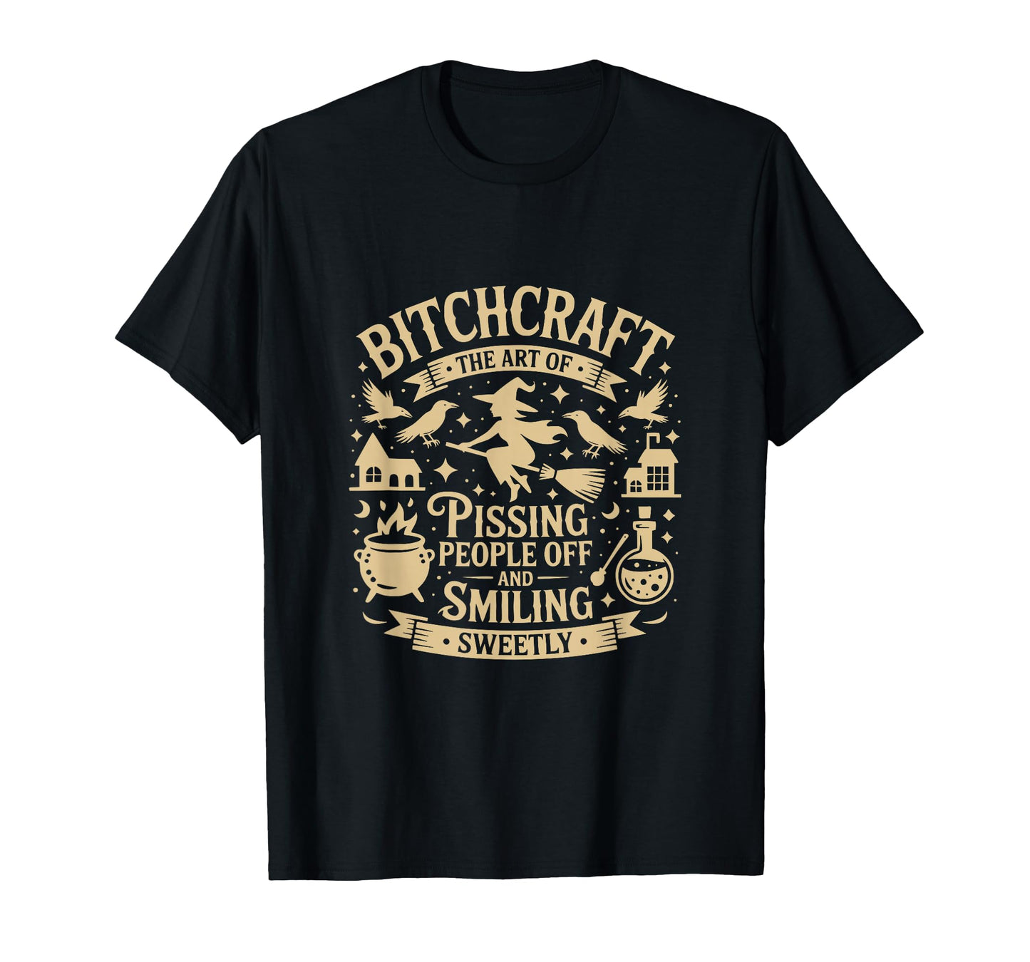 Bitchcraft Funny Witch Witchy Spooky Season Happy Halloween T-Shirt