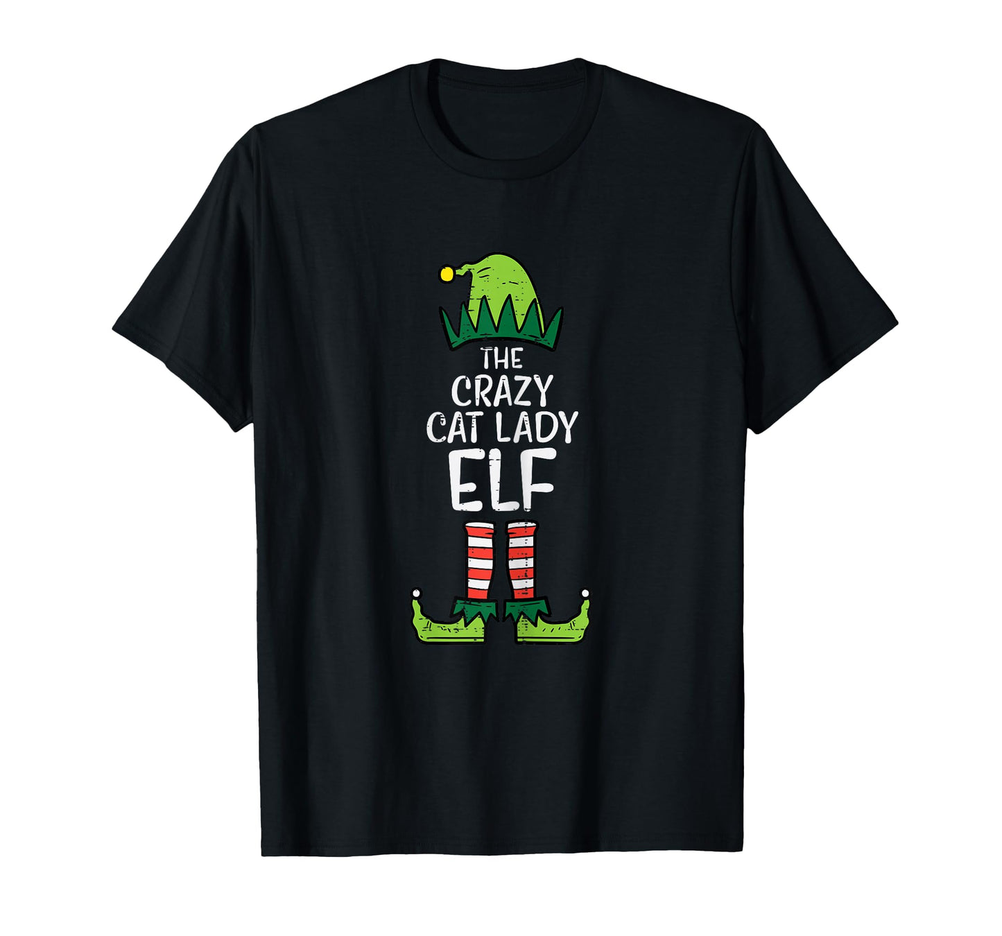 Crazy Cat Lady Elf Matching Christmas Family Women T-Shirt