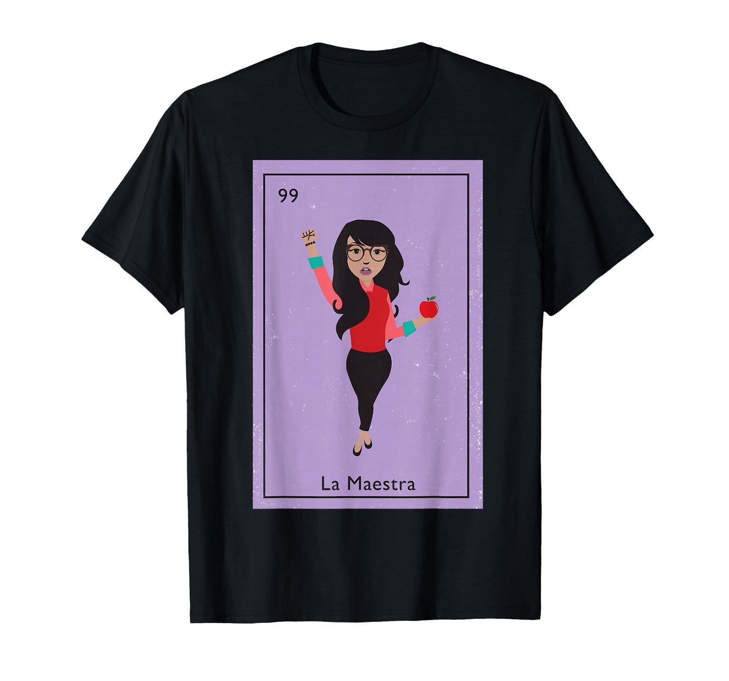 La Maestra Mexican Bingo Card Teacher Lottery Card T-Shirt