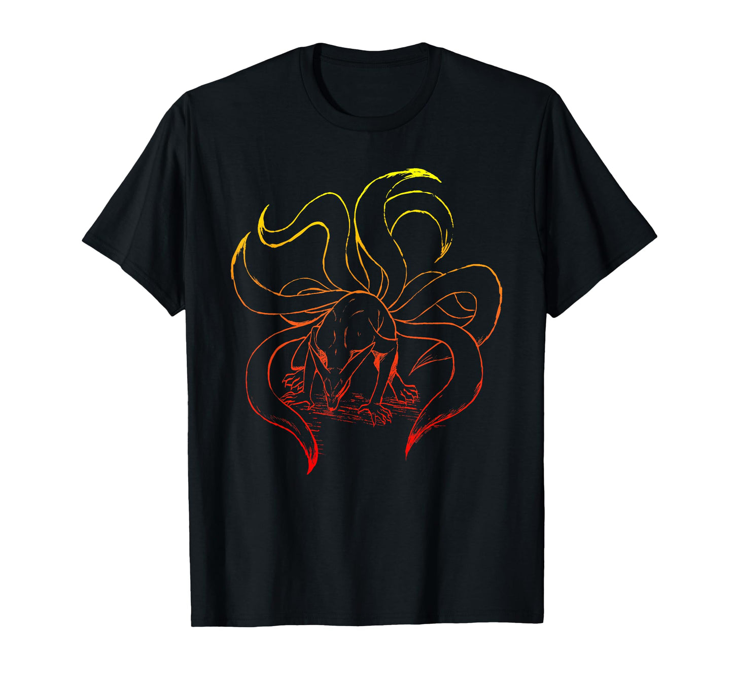 Naruto Shippuden Nine Tails Gradient Outline T-Shirt