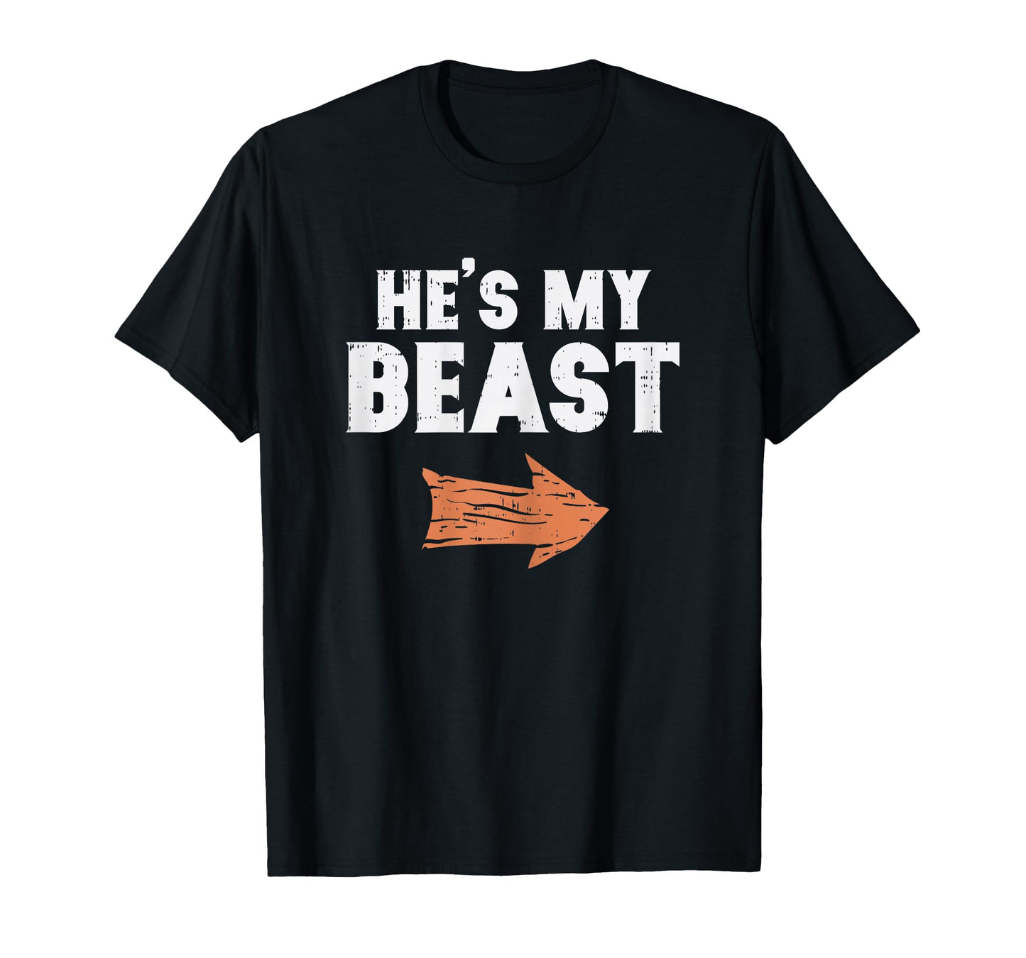 He's My Beast Matching Couple Halloween Costume Husband Wife T-Shirt