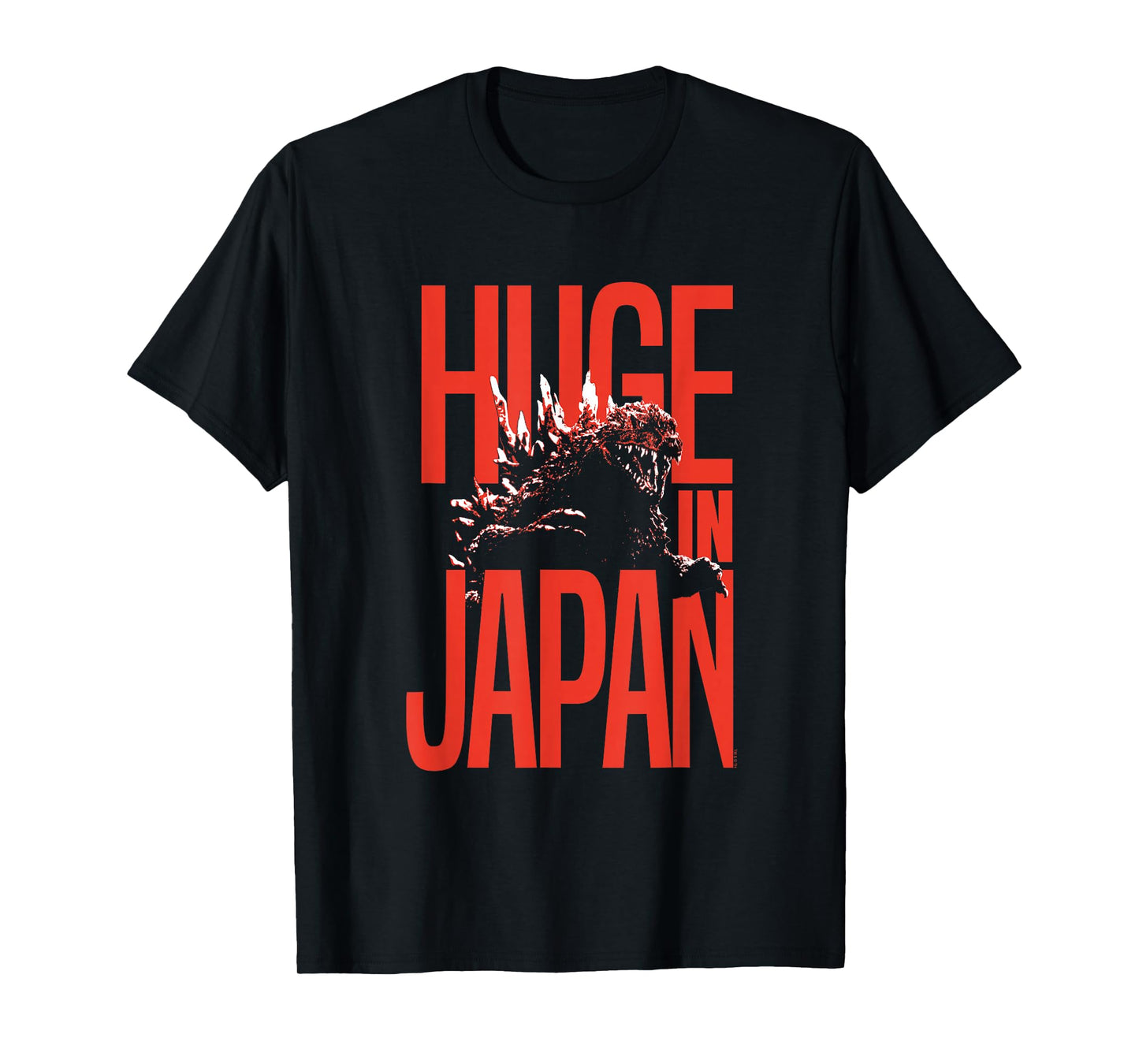 Godzilla Huge in Japan Red Text Monster Movie T-Shirt