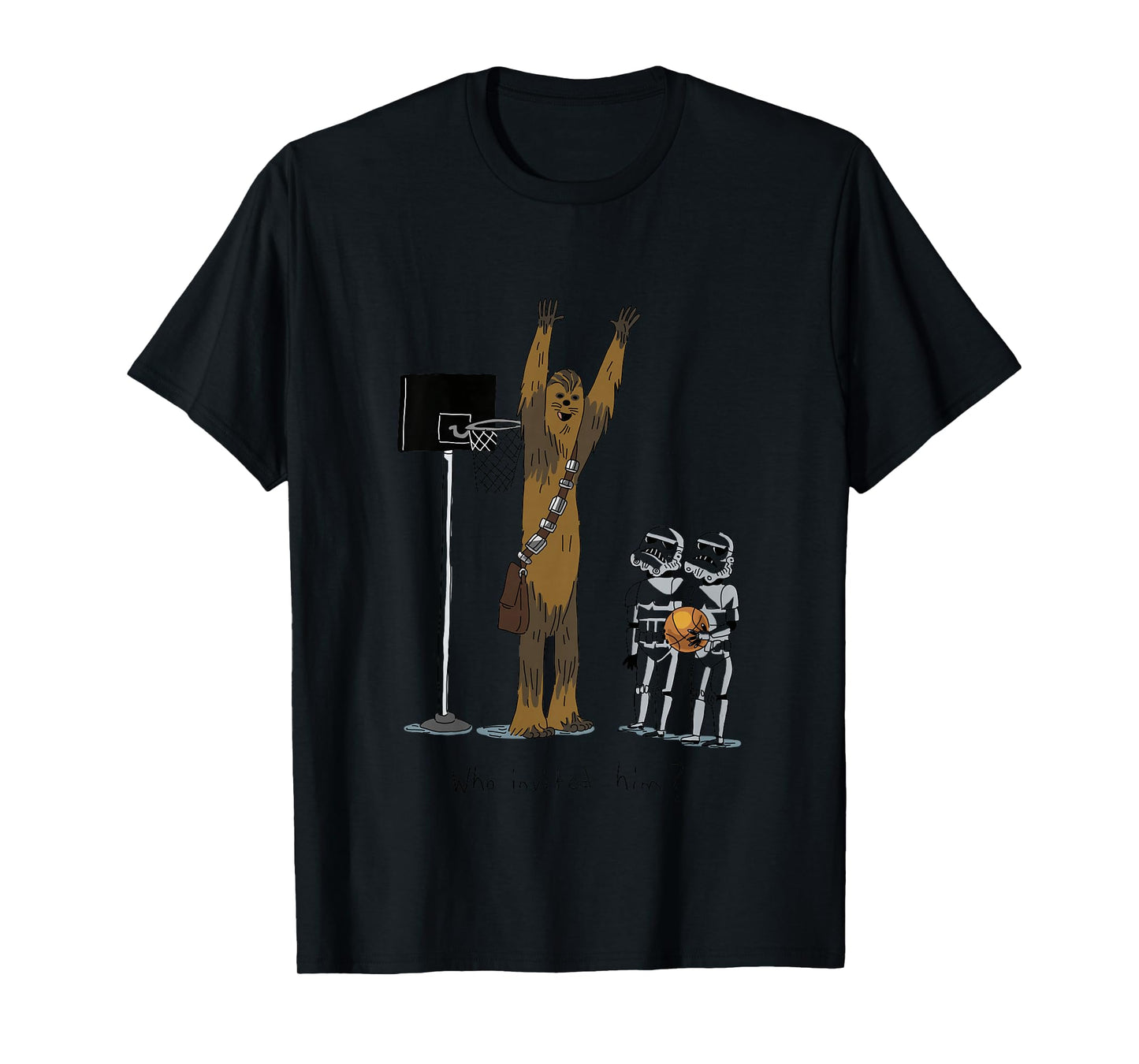 Kids Star Wars Classic Chewbacca Basketball Who Invited Him? T-Shirt
