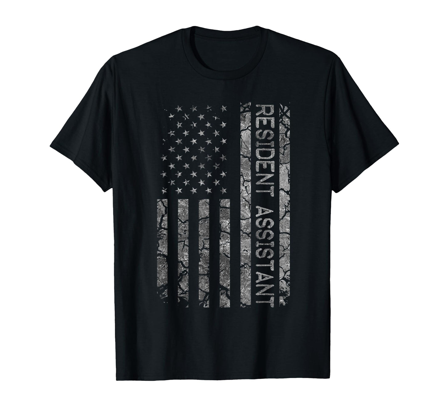Funny Job Title Worker American Flag Resident Assistant T-Shirt for Women Men