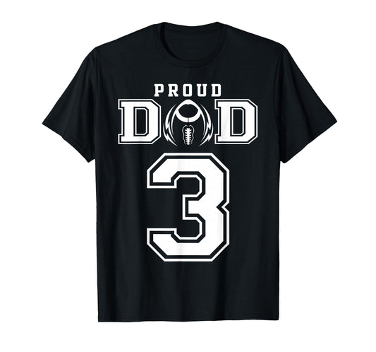 Custom Proud Football Dad Number 3 Personalized For Men T-Shirt