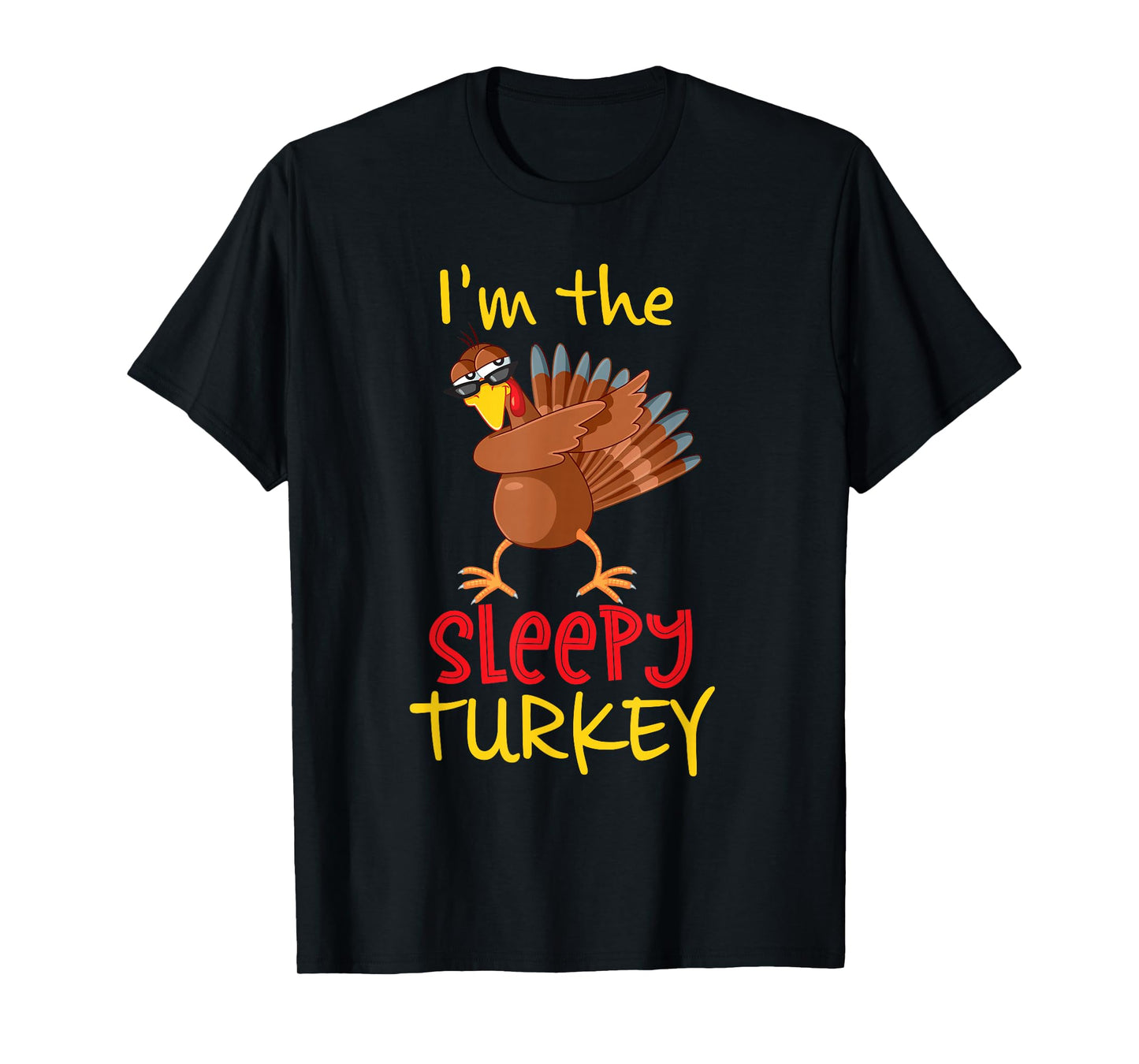 Funny Sleepy Turkey Matching Family Group Thanksgiving Party T-Shirt
