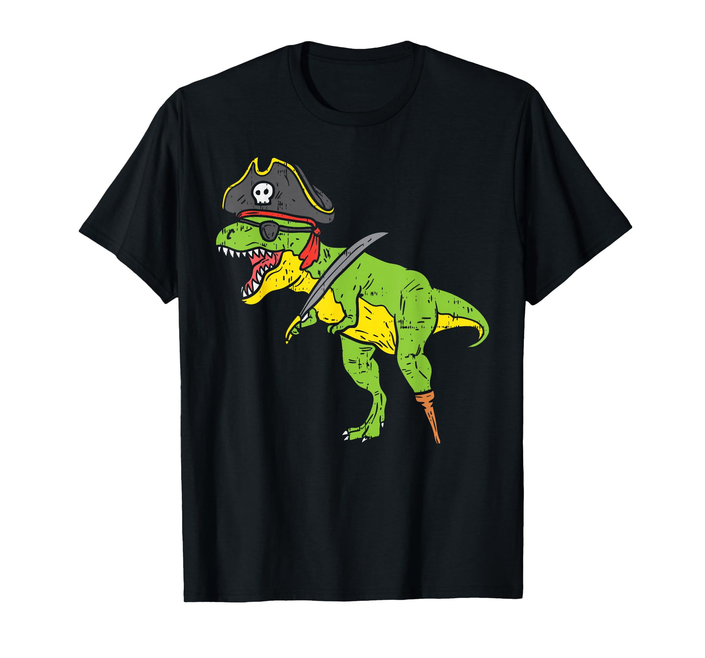 T-Rex Pirate Dinosaur Dino Funny Halloween Costume Boys Kids T-Shirt