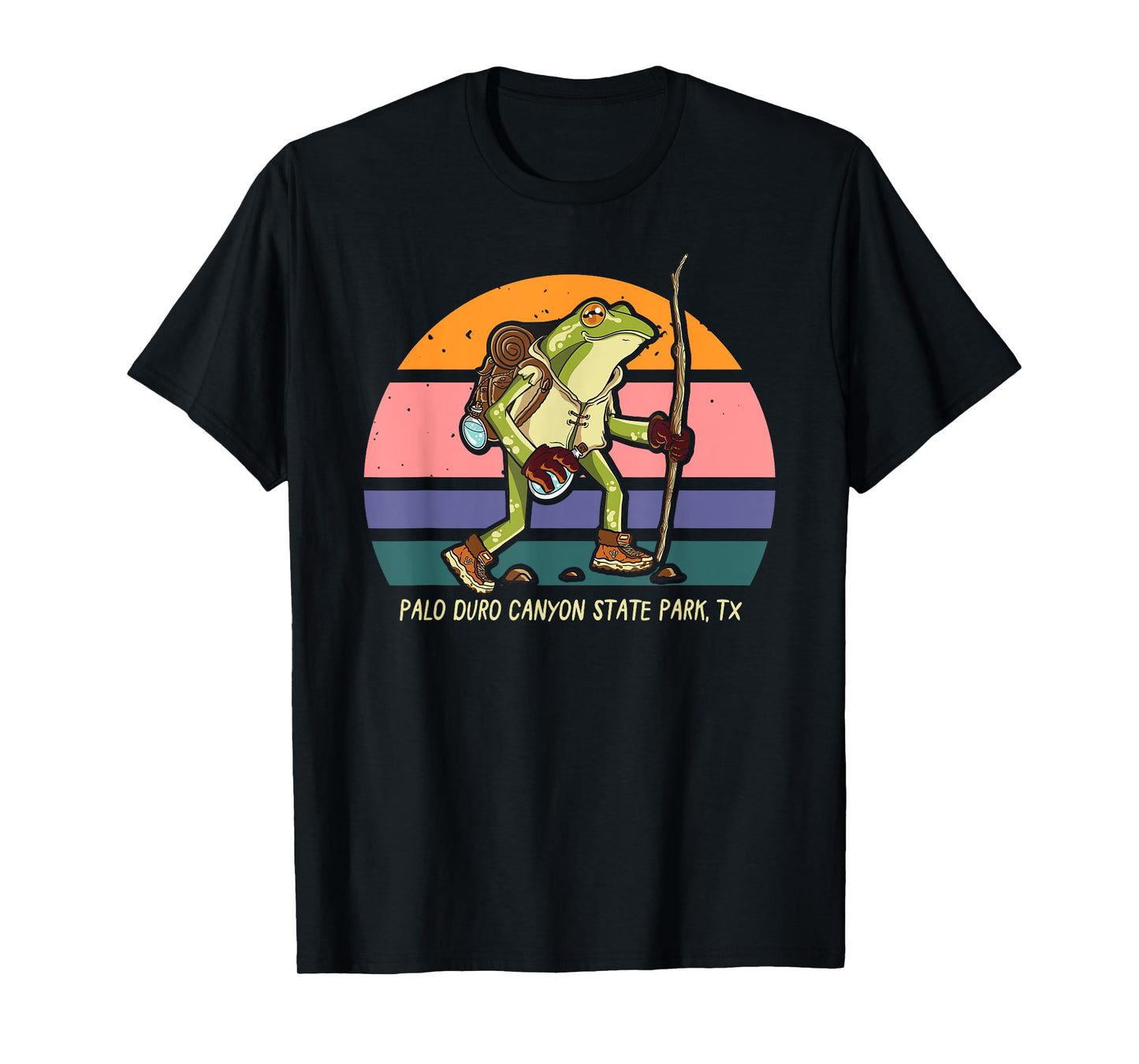 Palo Duro Canyon State Park Texas Hiking Frog Walker Camping T-Shirt