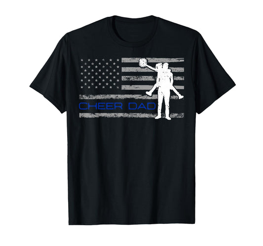 American US Flag Cheer Dad 4th of July Father's Day T-Shirt