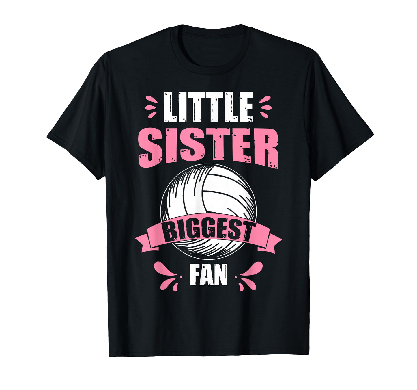 Funny Little Sister Biggest Fan Volleyball Sister T-Shirt