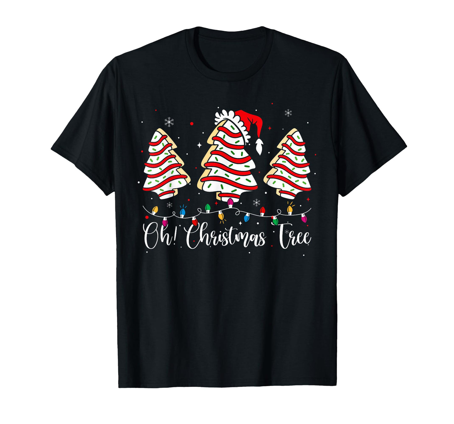 Groovy Oh Christmas Tree Cakes Debbie Becky Jen Cake Lovers T-Shirt