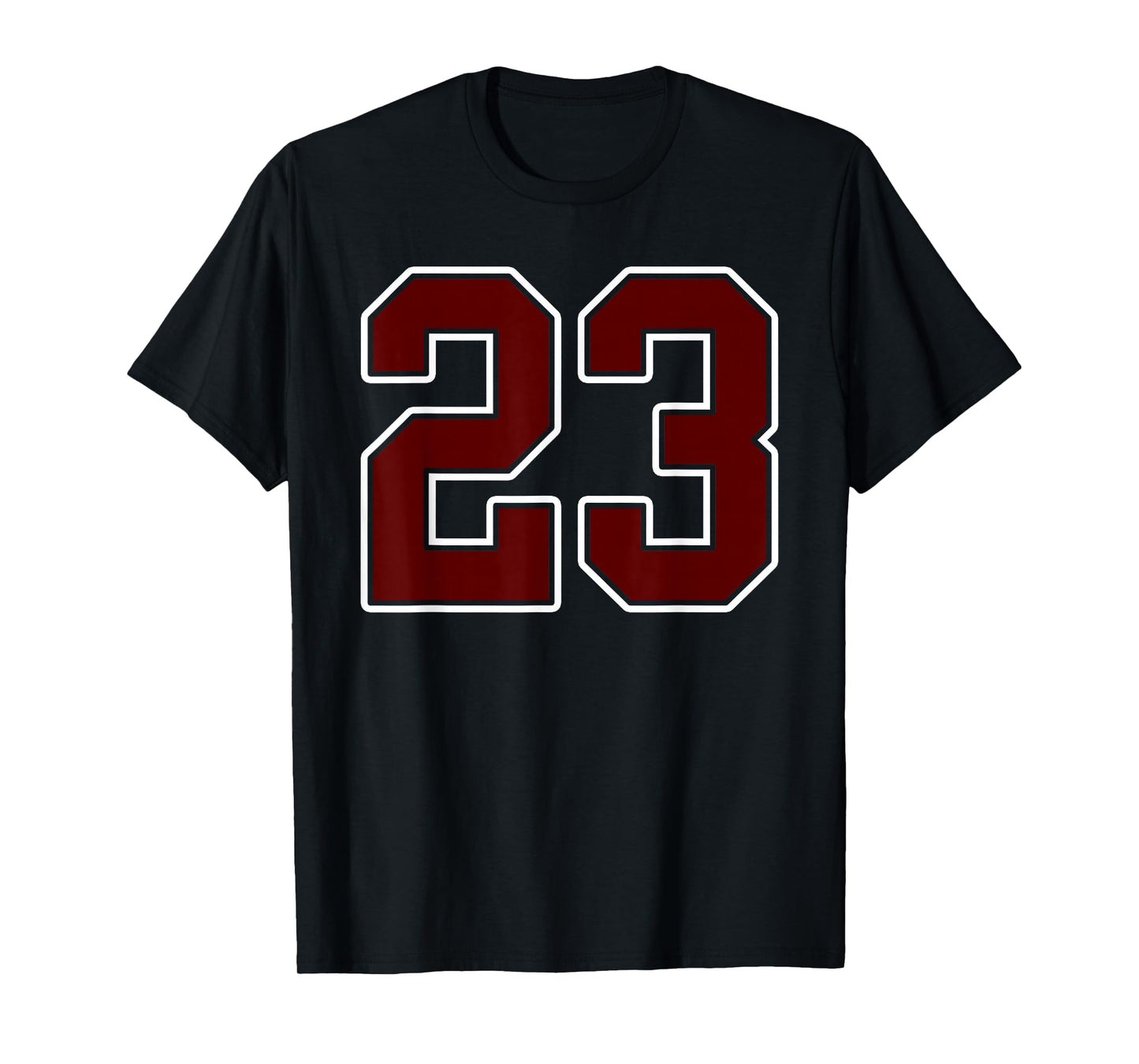Maroon and White Number 23 Jersey Player Uniform #23 Fan T-Shirt