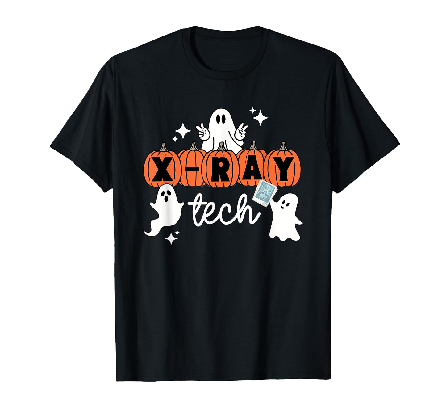 Tech Halloween Technician Squad Xray Tech Pumpkin T-Shirt