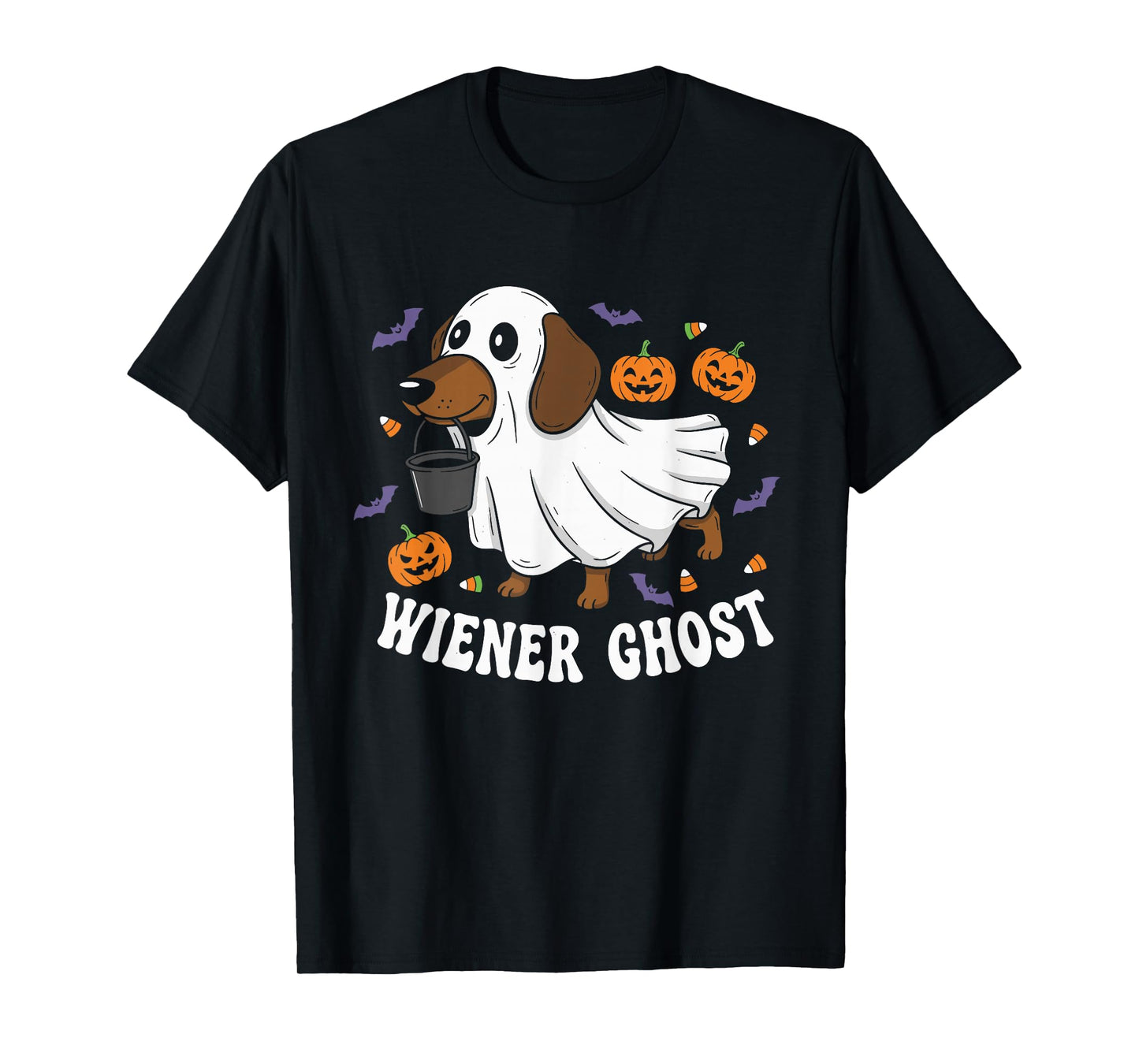Wiener Ghost Funny Dachshund Halloween Dog T-Shirt