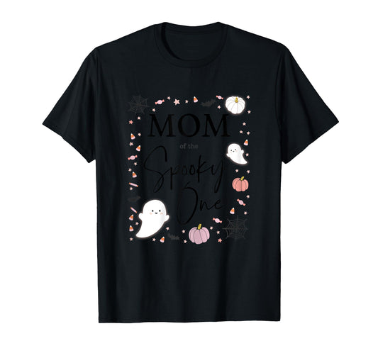 Mom of The Spooky One Girl First Birthday Pink Halloween T-Shirt