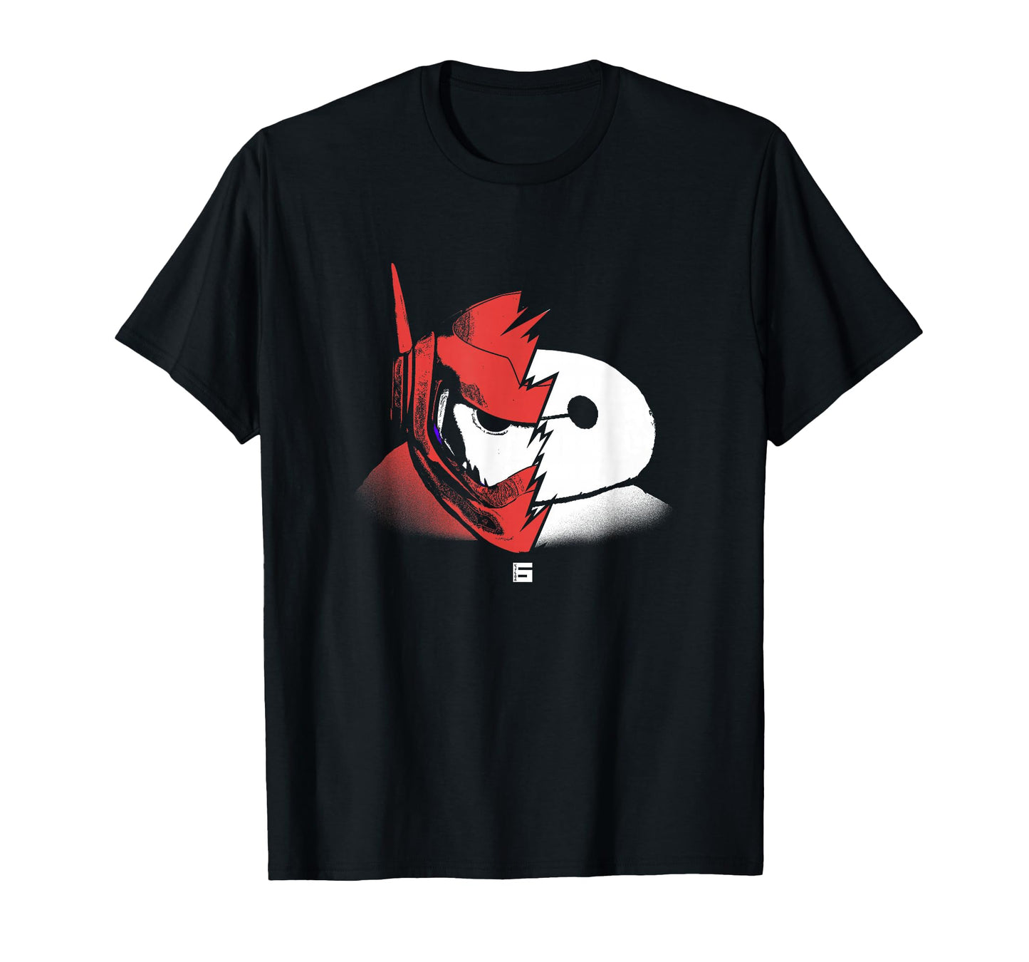 Disney Big Hero 6 Baymax Split Face Epic Shot Distressed T-Shirt