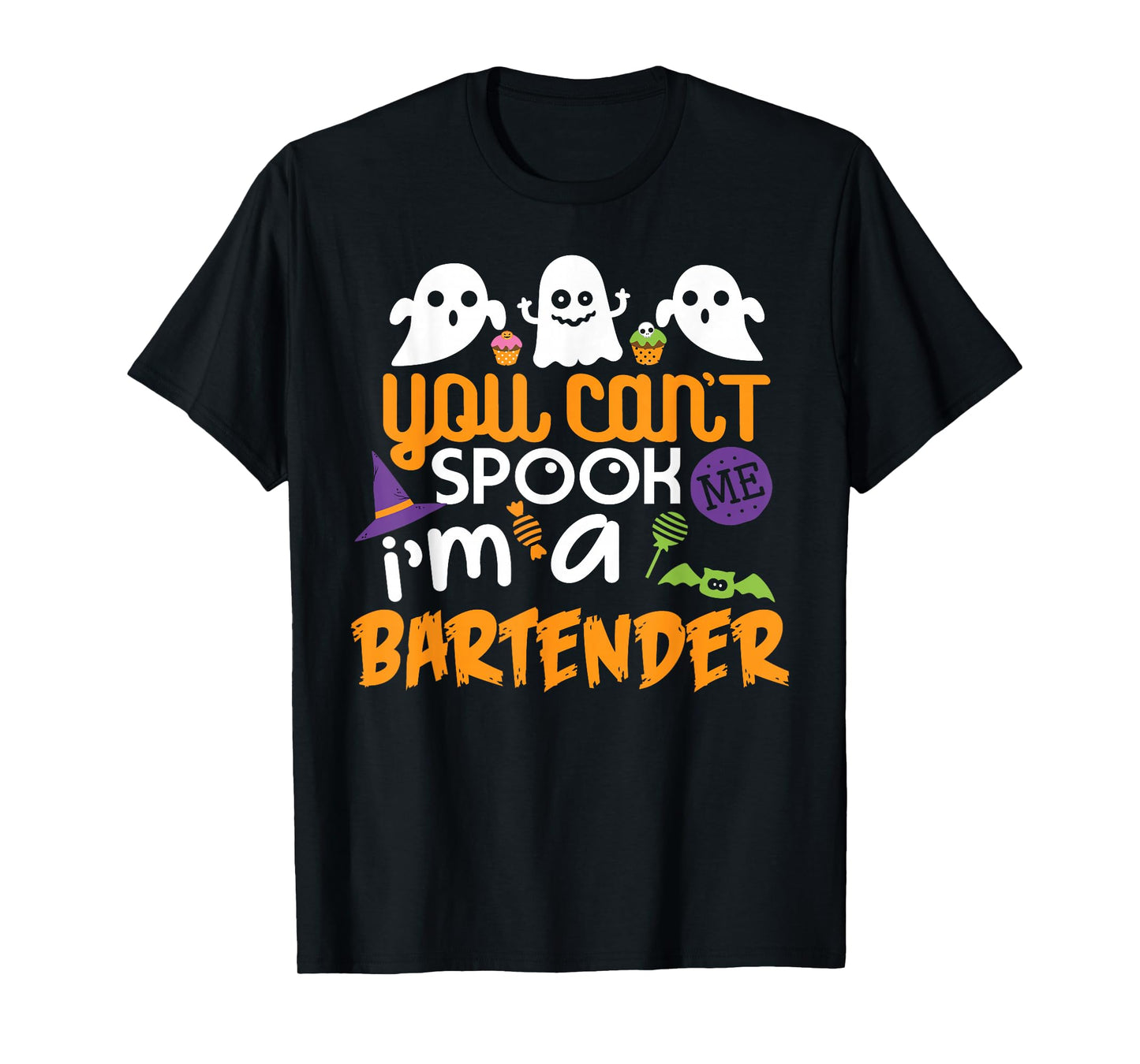 Bartender Halloween Shirt Costume Party Can't Spook Me T-Shirt