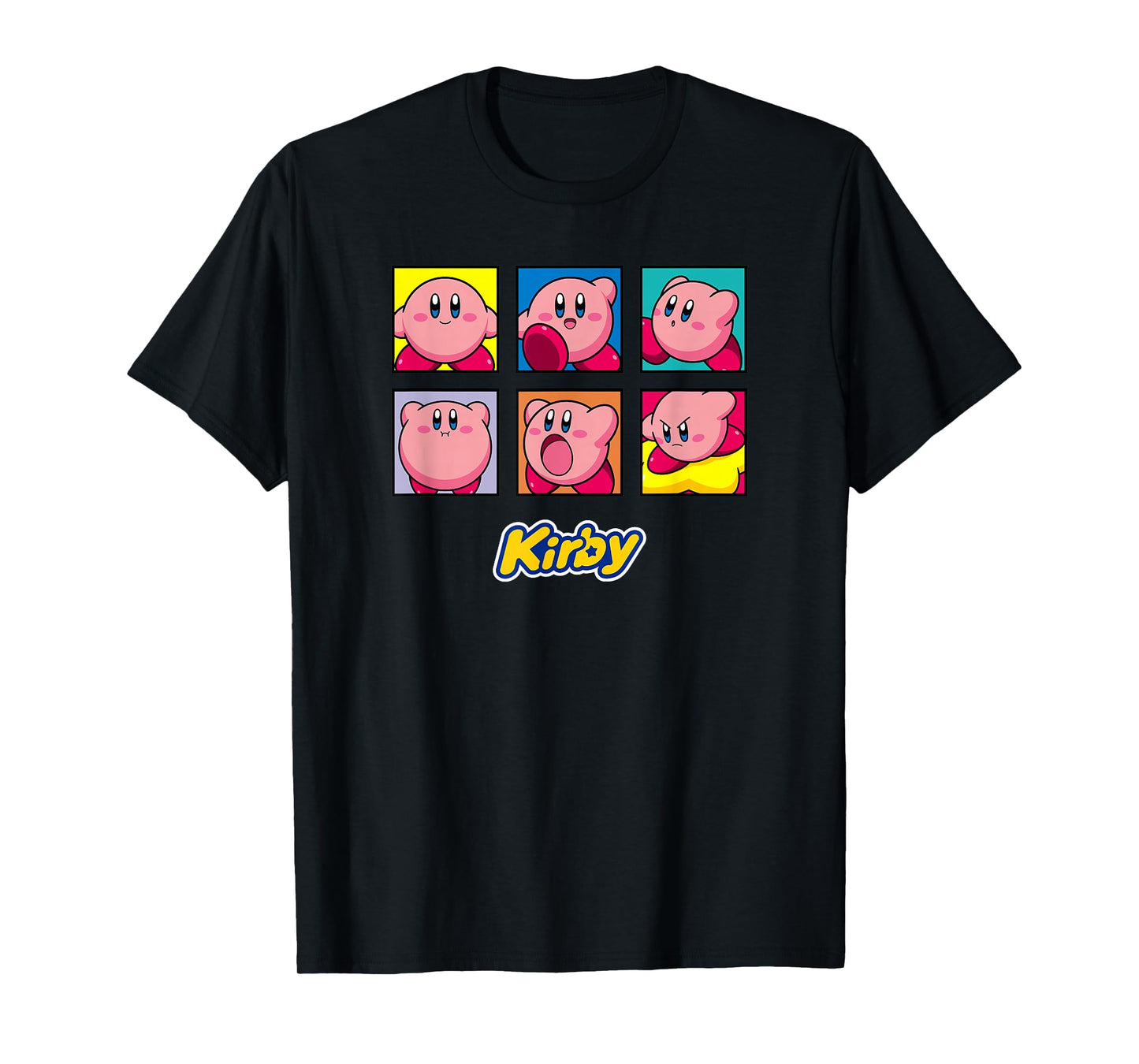 Kirby Vintage Panel Collage Poster T-Shirt - Unisex-Kids - Black - Small