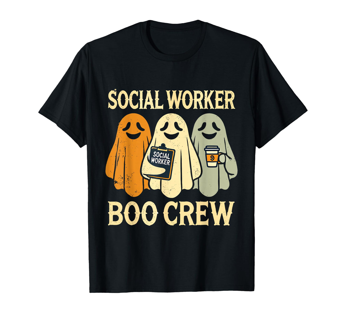 Social Worker Boo Crew Funny Halloween Ghost Social Work T-Shirt