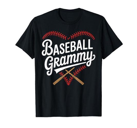 Baseball Grammy with Bats and Heart Design T-Shirt