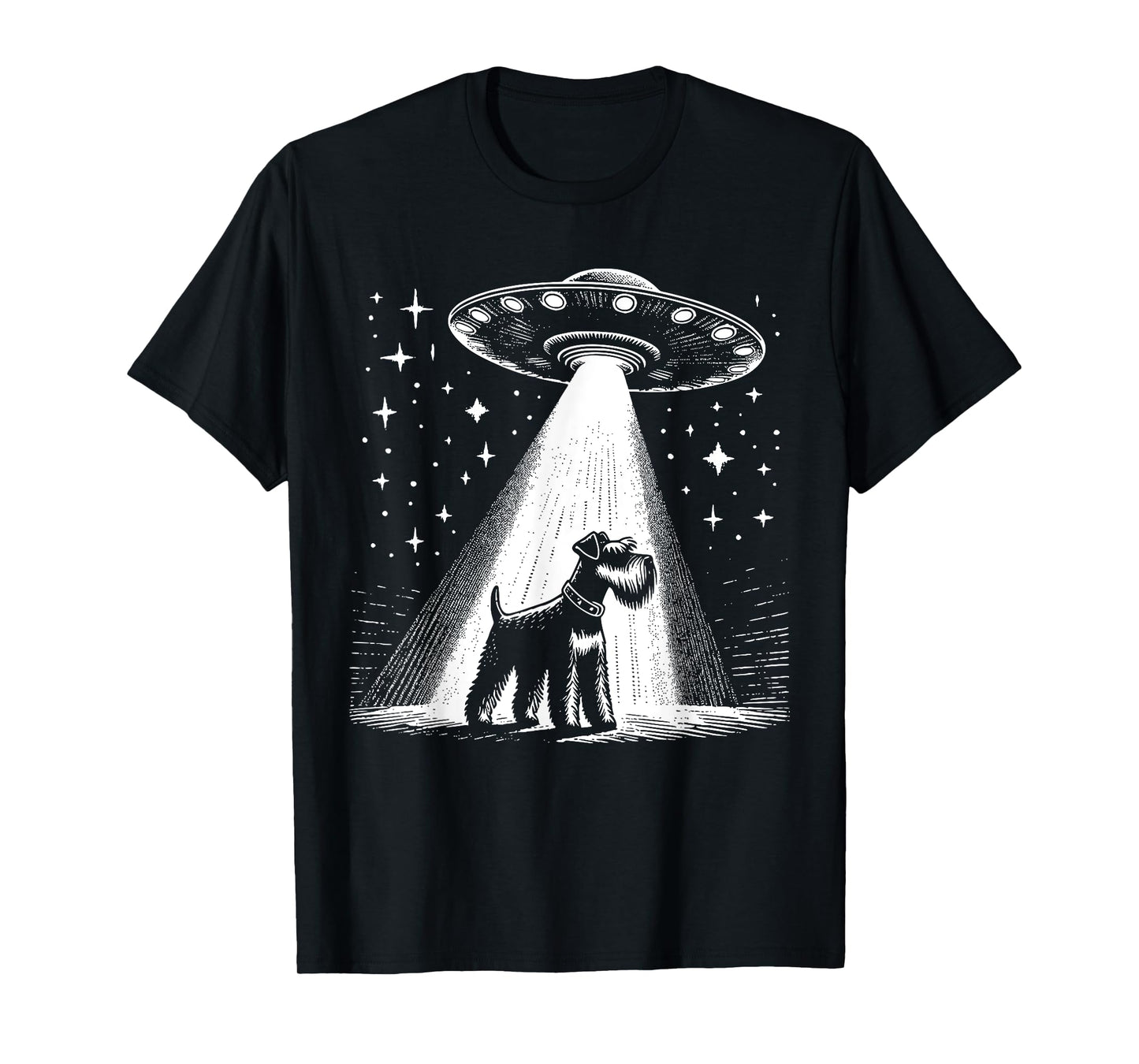 Schnauzer Mom Dad Dog - Funny Alien UFO T-Shirt for Men Women