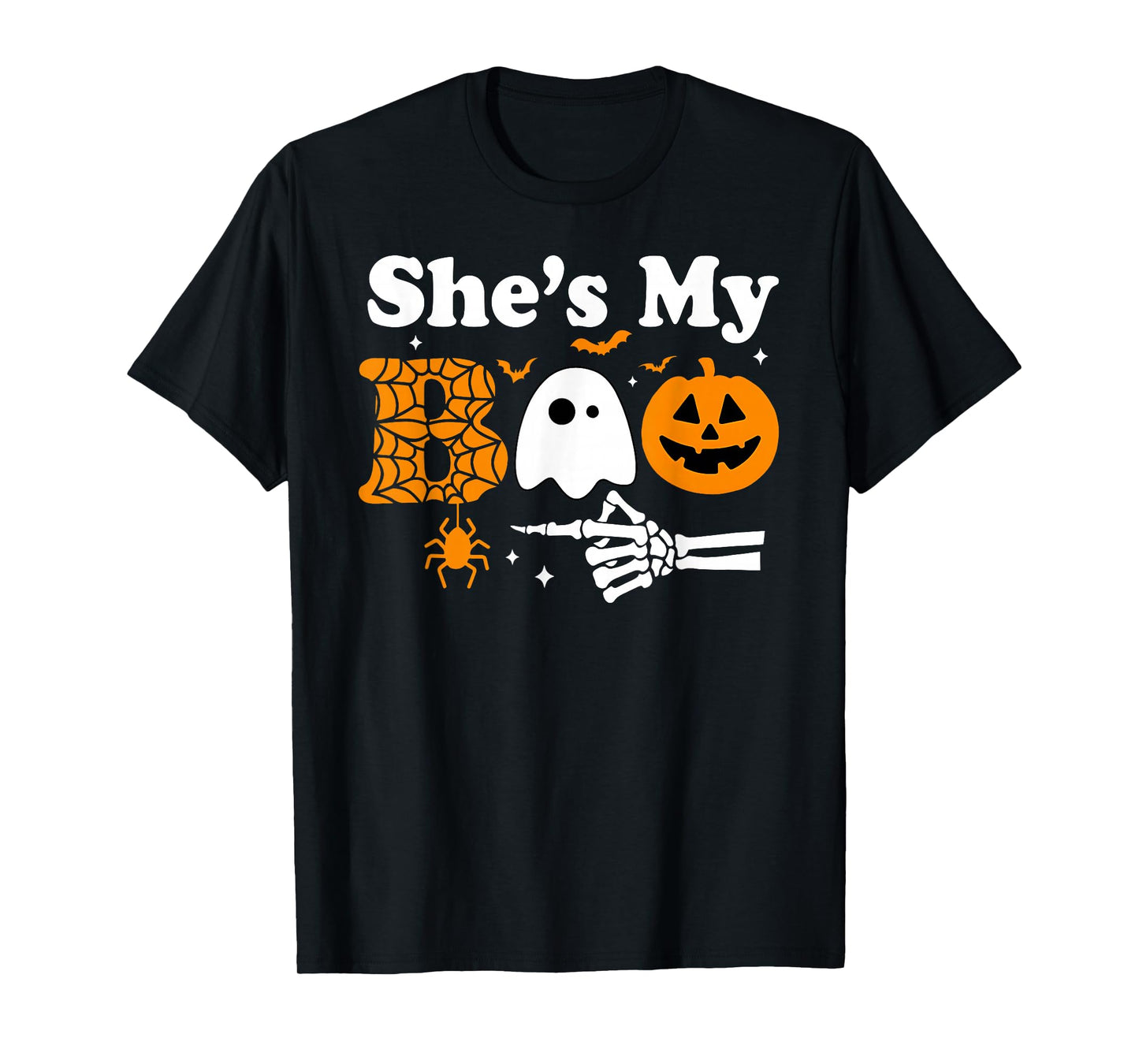 She's My Boo Funny Ghost Jack O Lantern Halloween Couples T-Shirt
