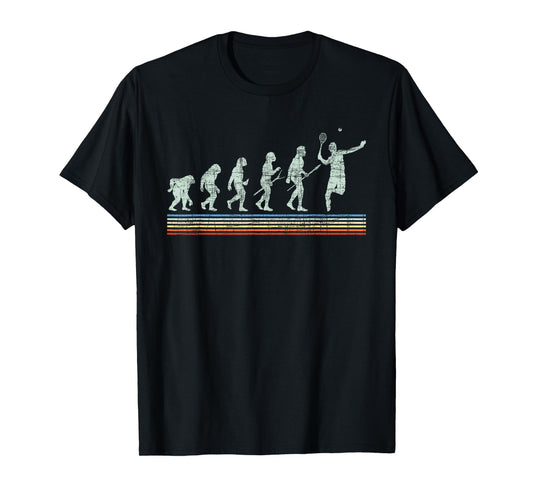 Retro Tennis Player Evolution - Racket Game Sports Lover T-Shirt