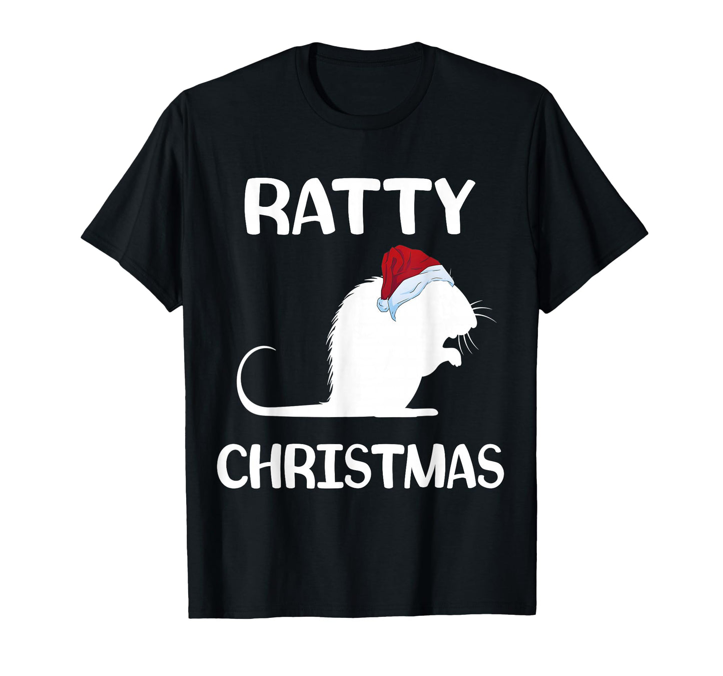 Ratty Christmas Santa Hat Rat Rodent Owner Mouse Rat Lover T-Shirt
