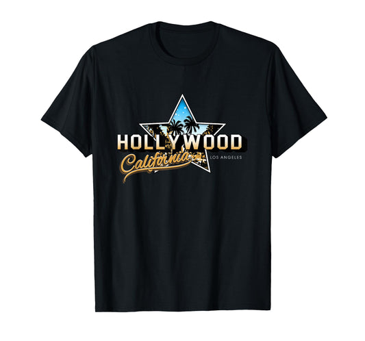 Cool Hollywood Los Angeles California Stars Novelty Graphic T-Shirt