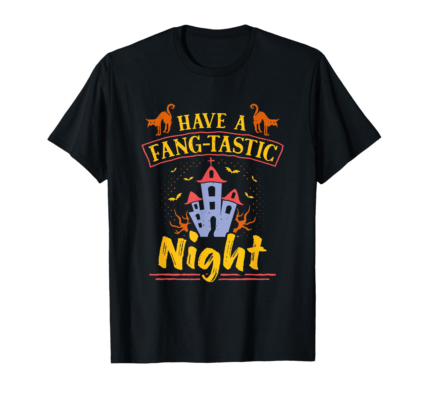 Fang-Tastic Night Scary Bat Witch Halloween Costume T-Shirt