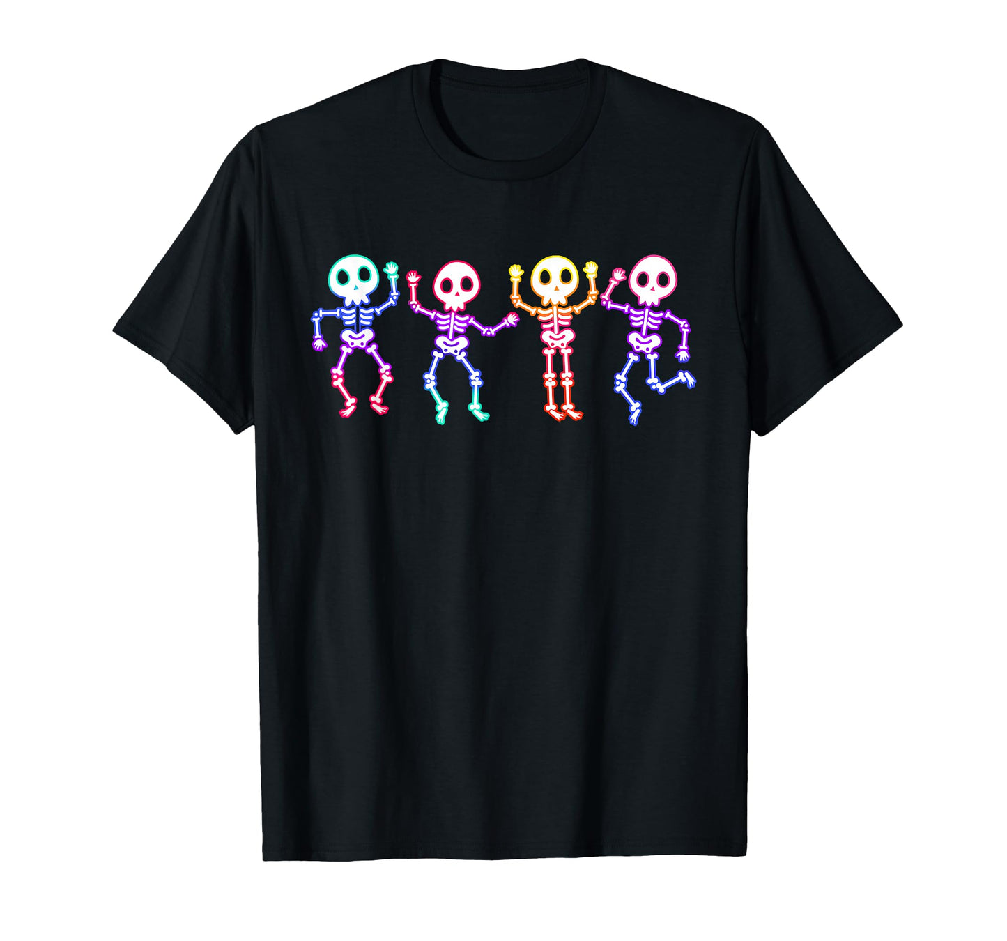 Funny Ghost Dancing Skeletons Glow in The Halloween Night T-Shirt