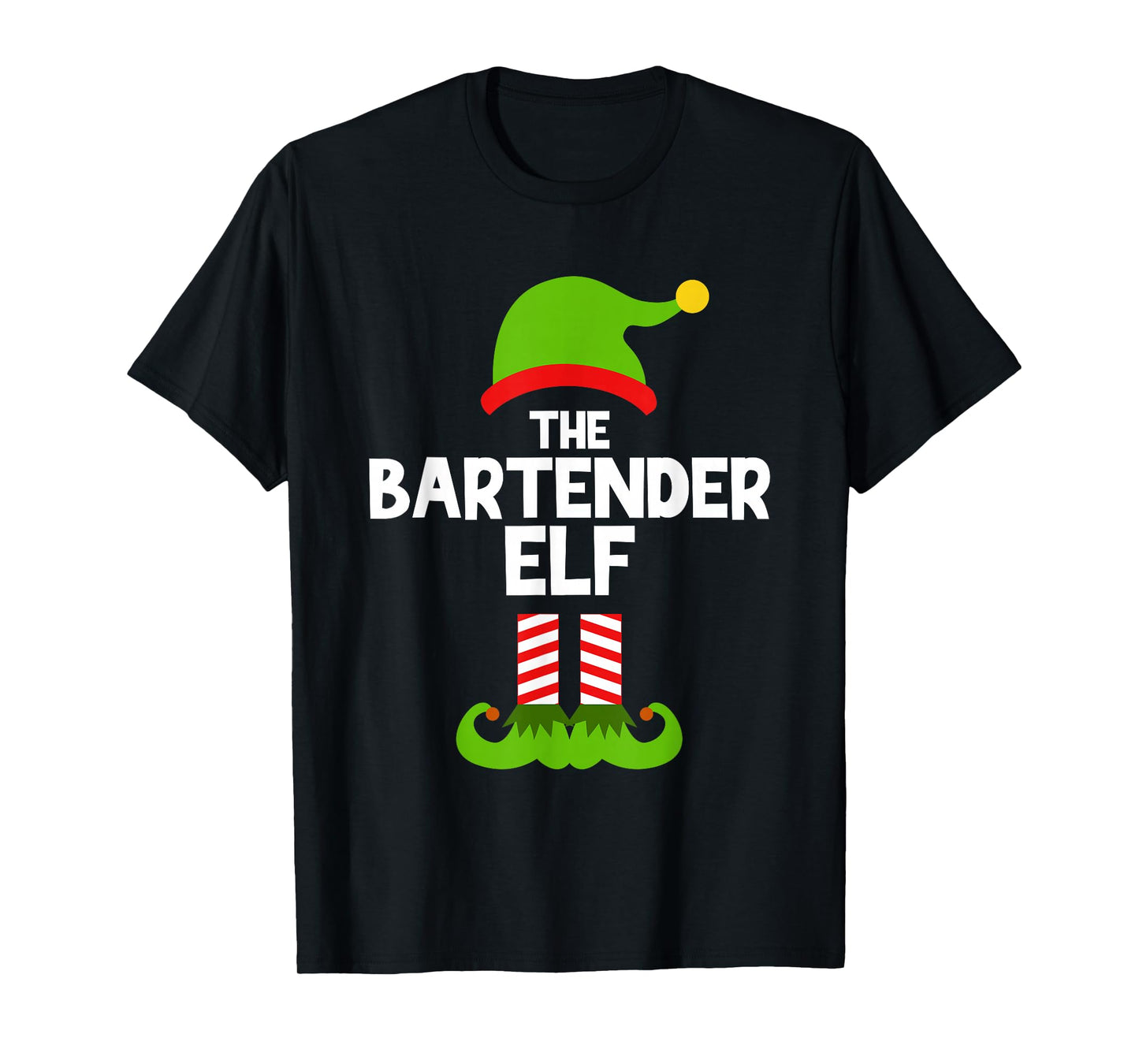 Funny The Bartender Elf Christmas Family Party Pajama T-Shirt