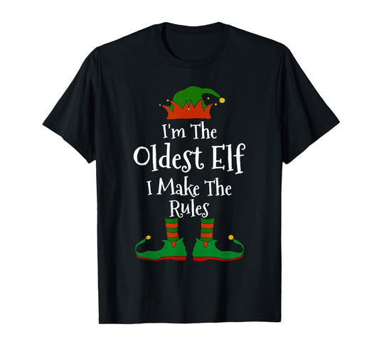 I'm The Oldest Elf Family Matching Funny Christmas T-Shirt
