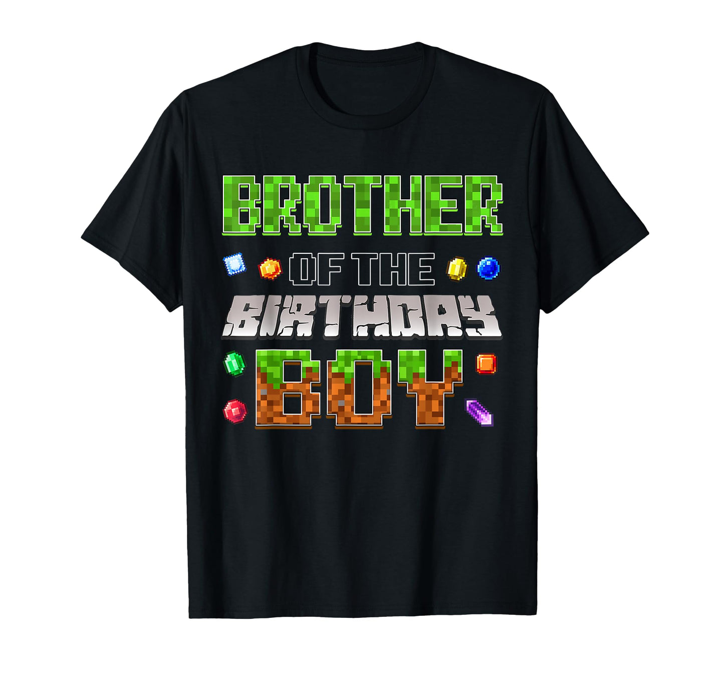 Brother Of The Birthday Boy Game Pixel Number Birthday Party T-Shirt