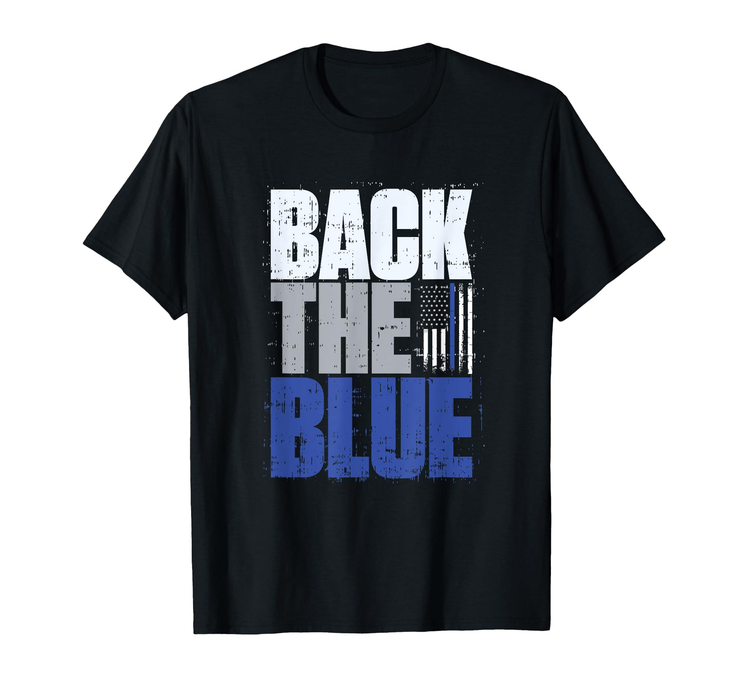 Back The Blue Thin Blue Line Flag Patriotic Police T-Shirt