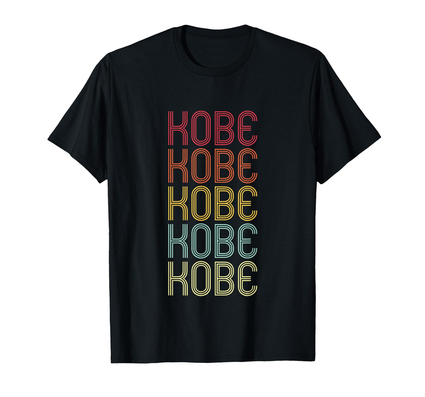 Kobe Retro Wordmark Pattern Vintage Personalized 70s T-Shirt