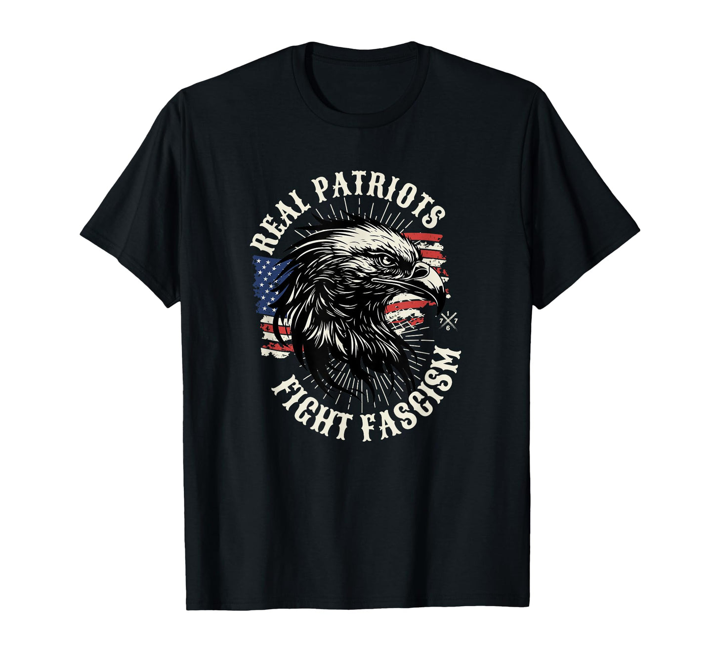 Real Patriots Fight Fascism Eagle USA T-Shirt