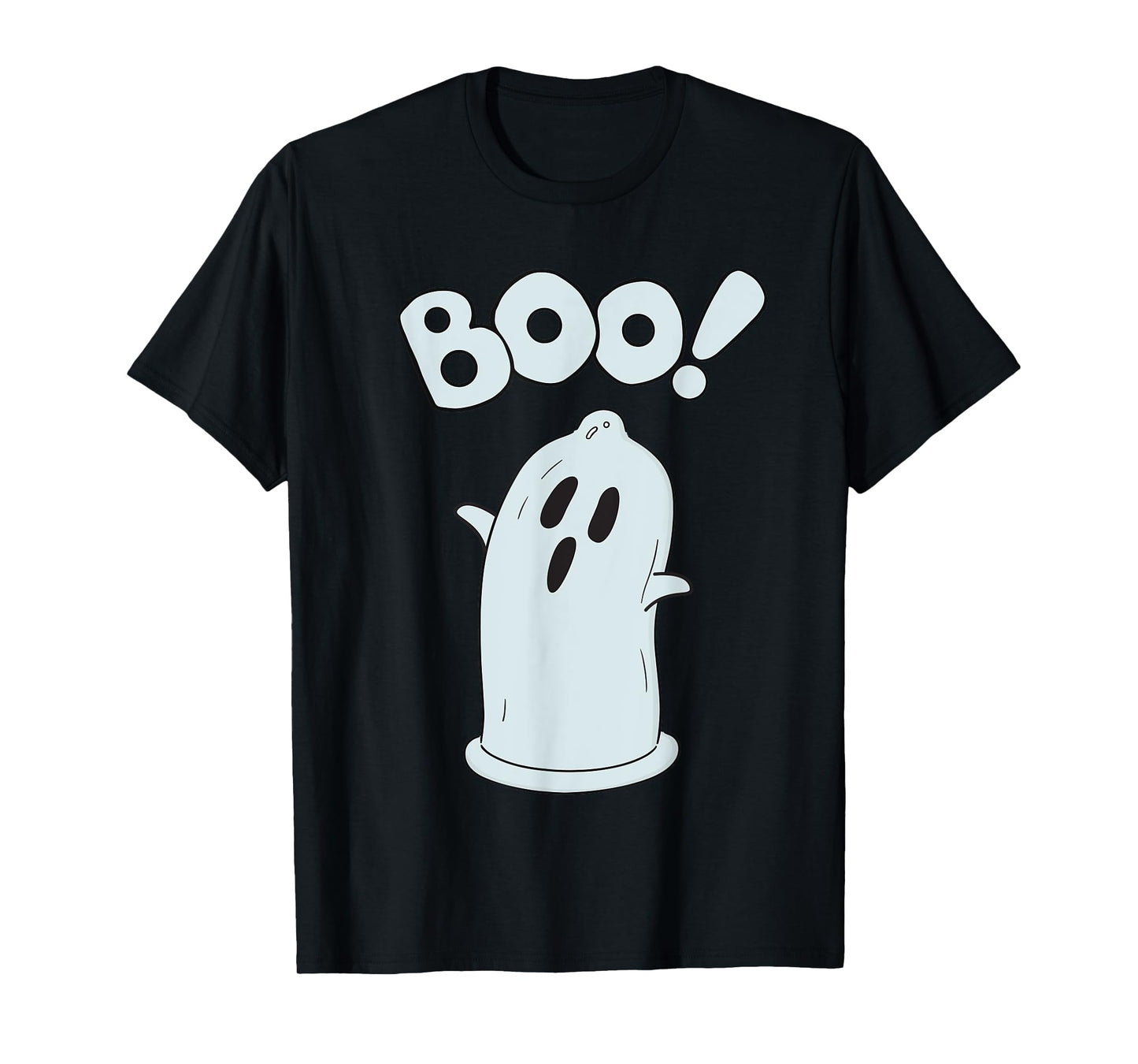 Halloween Condom Boo Ghost Spooky Ghost Face Easy Costume T-Shirt