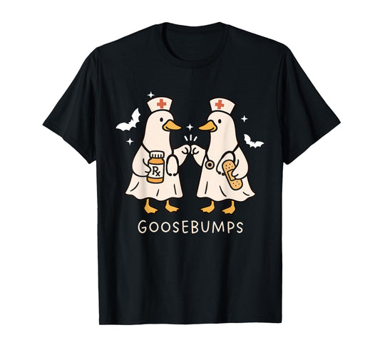 Funny Goosebumps Silly Goose Nurse Halloween Costume T-Shirt