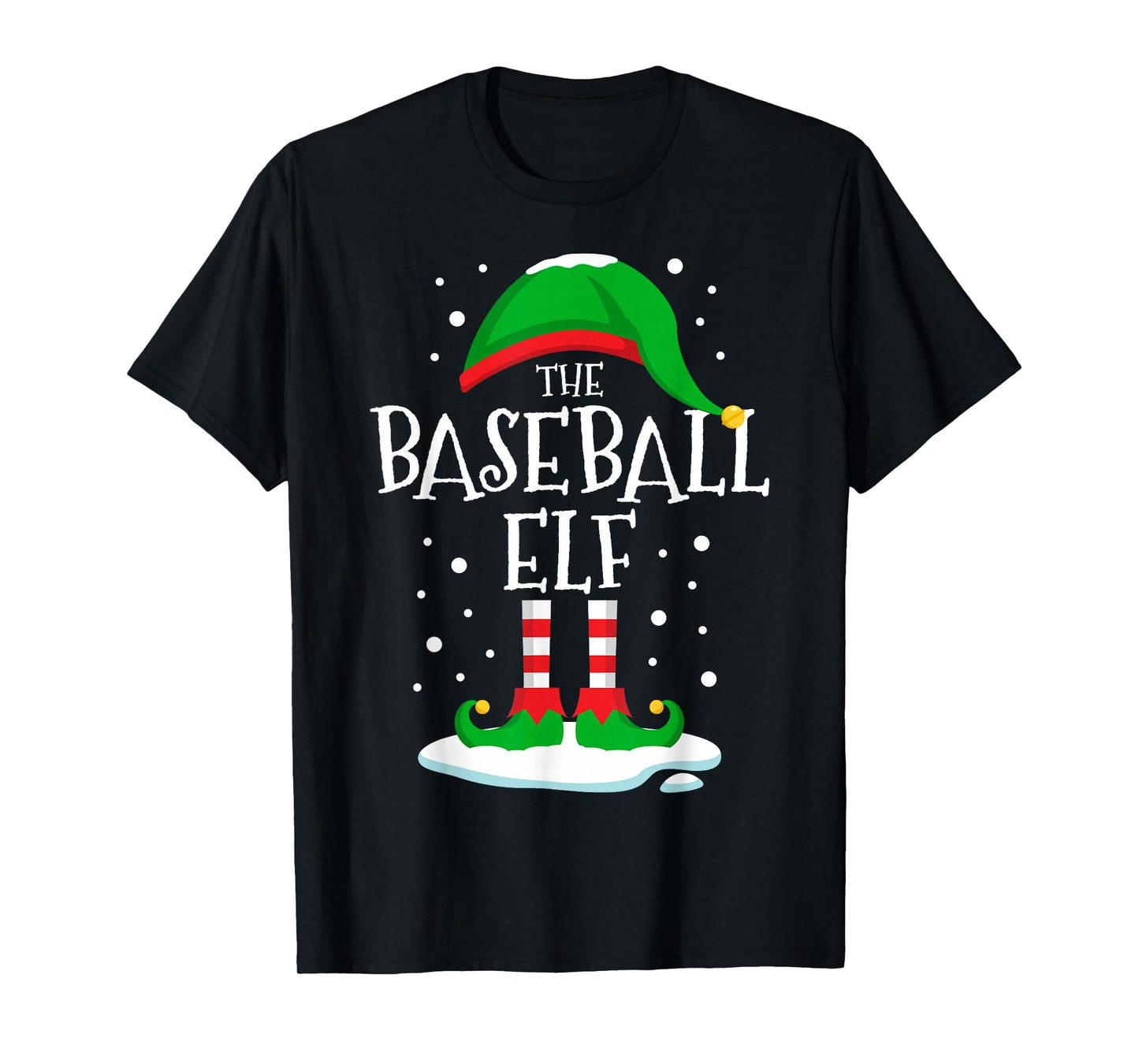 The Baseball Elf Christmas Family Matching Xmas Group Funny T-Shirt