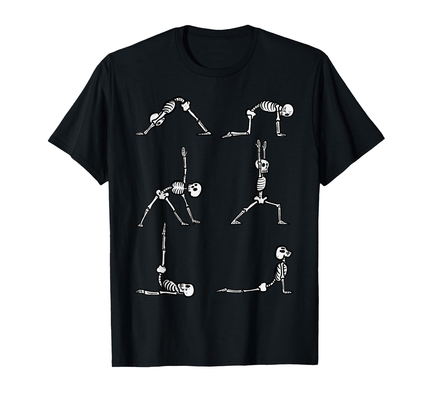 Halloween Yoga Poses Skeleton Asana Yogi Costume Women Men T-Shirt