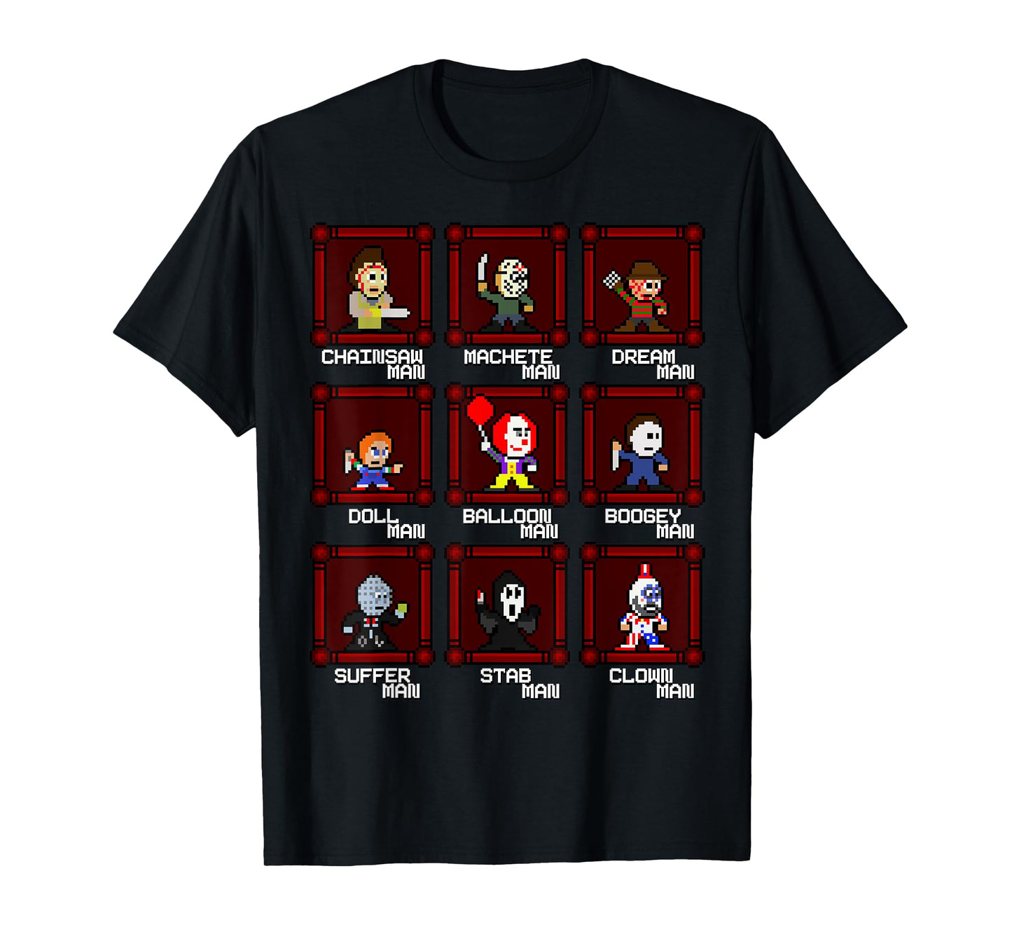 Choose Your Slasher 8-Bit Retro Horror Game T-Shirt