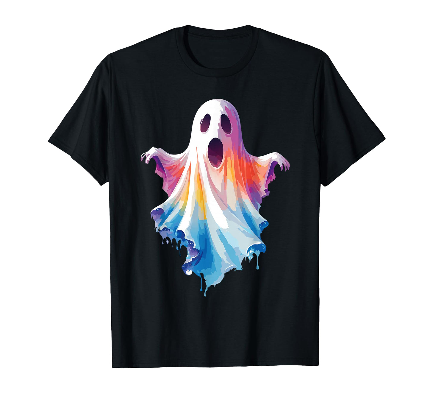 Tie Dye Aesthetic Ghost Colorful Artistic Halloween Ghost T-Shirt