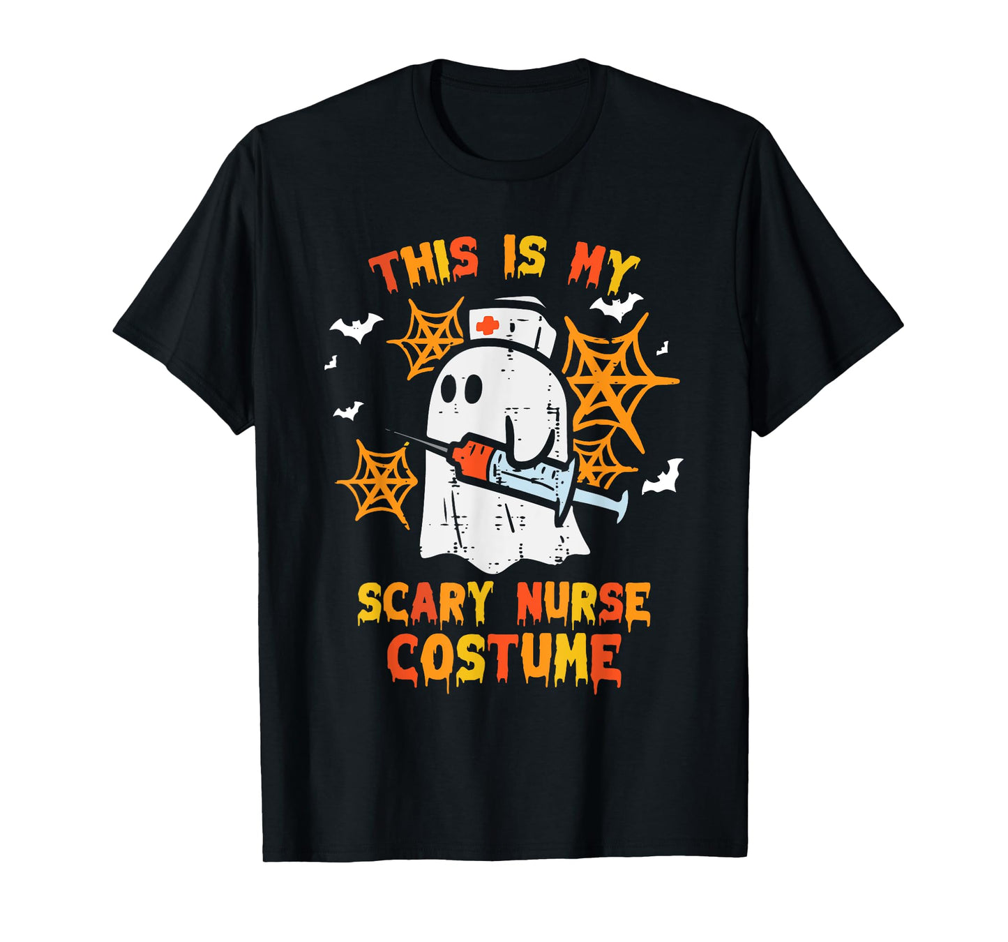 Halloween My Scary Nurse Costume Funny Ghost Scrub Top Women T-Shirt
