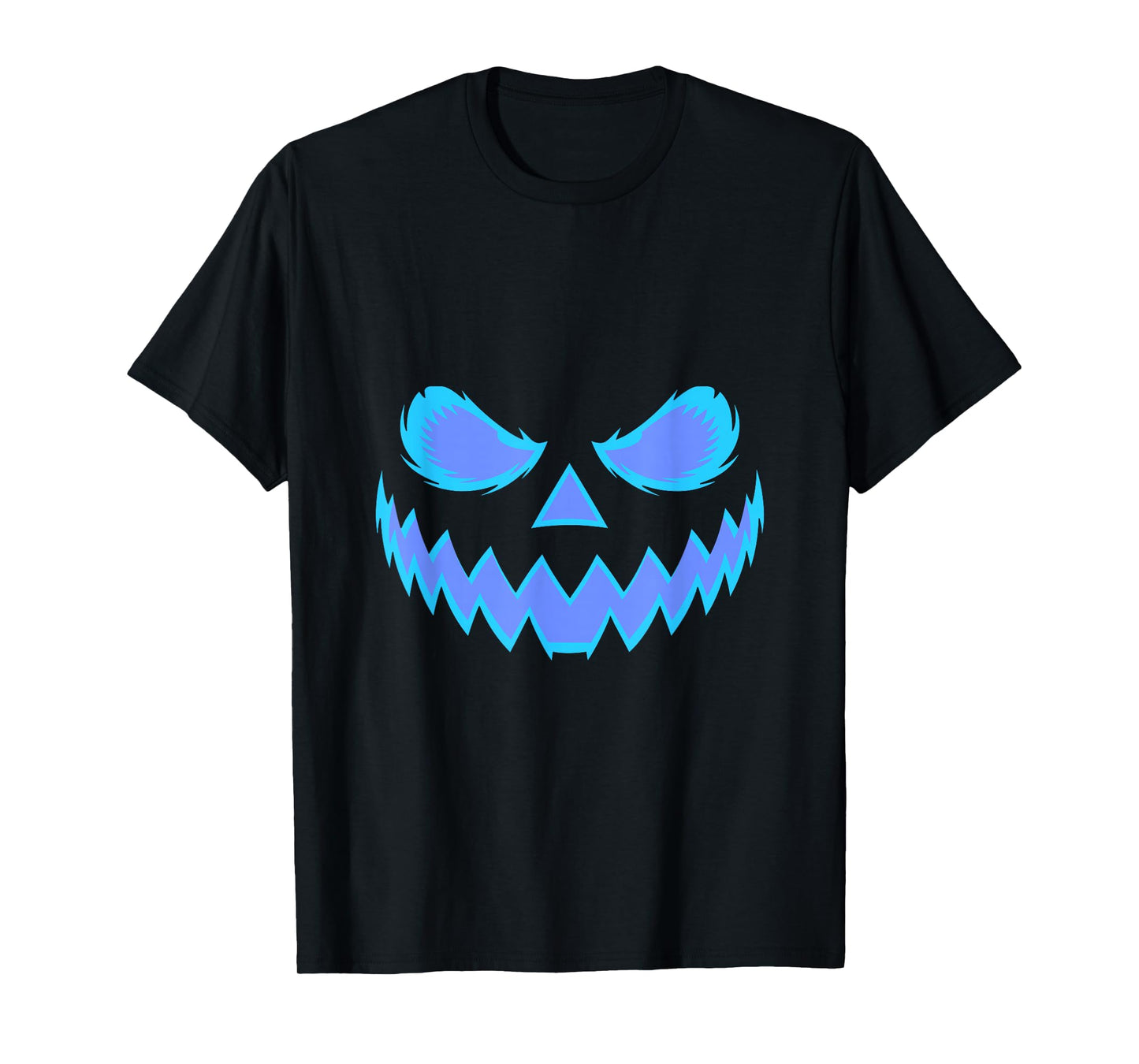 Blue Jack O Lantern Halloween Pumpkin Face Men Women Kids T-Shirt