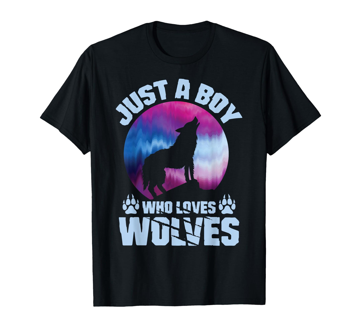 Just A Boy Who Loves Wolves Shirt Wolves Lover Boys Kids T-Shirt