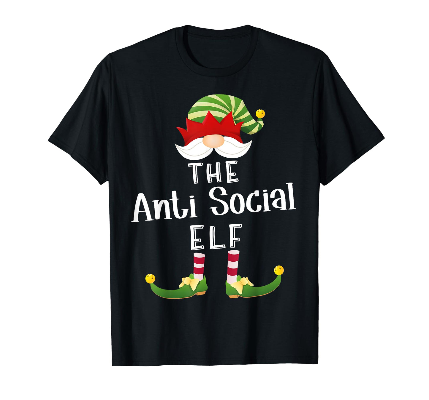 Anti Social Elf Group Christmas Funny Pajama Party T-Shirt