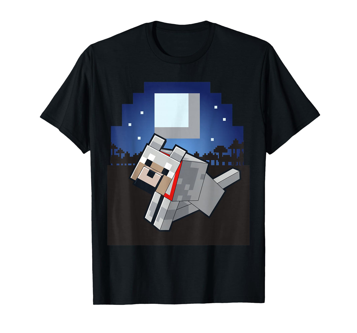 Minecraft Wolf Companion With Collar And Logo T-Shirt
